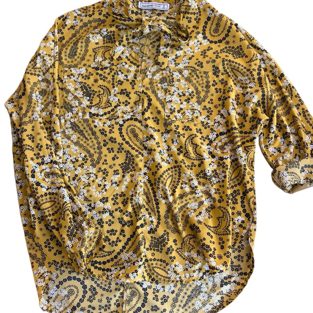 Abercrombie & Fitch Yellow Paisley Blouse